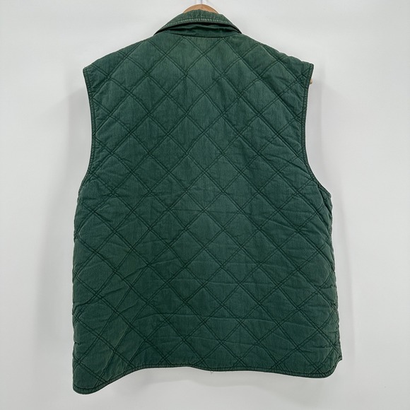 LL Bean Womens Large Green Quilted Thinsulate Vest Stock 6646 Vintage Style - Picture 5 of 7